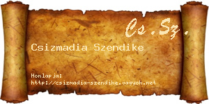 Csizmadia Szendike névjegykártya